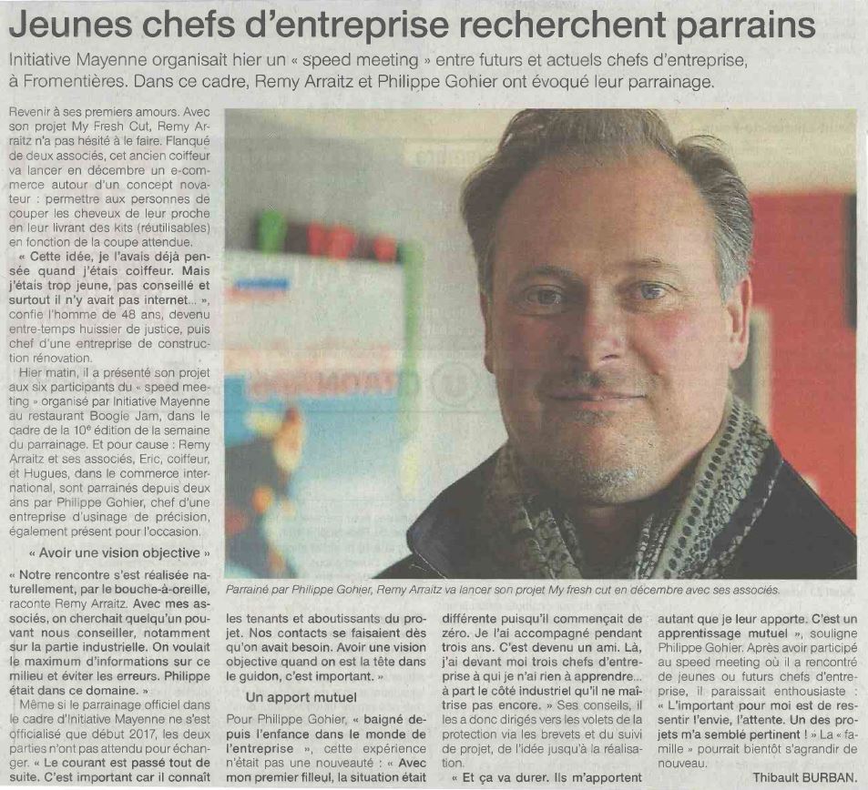 Article du ouest france sur parrainage my fresh cut