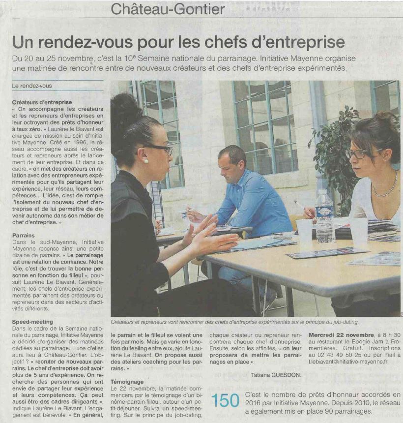 article ouest france semaine du parrainage